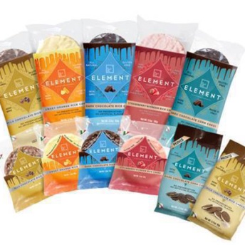 Gluten-free chocolate coated rice cakes from Element Snacks